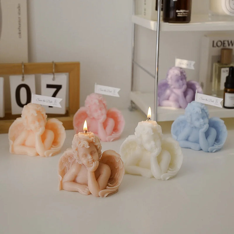 Scented Candle Room Decor Angel Shape Ins Nordic Style Relieve Fatigue and Increase Atmosphere for Festive Wedding Birthdays