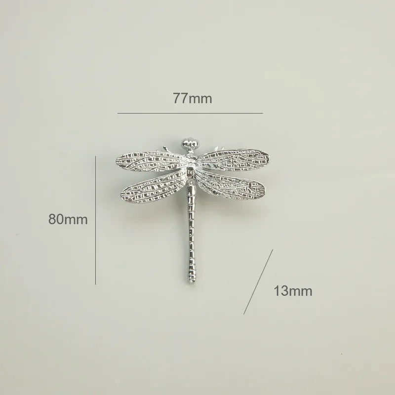 Nordic Gold Dragonfly Single Hole Brass Furniture Handle Luxurious Kitchen Drawer Handles Hardware Dresser Cabinet Pulls