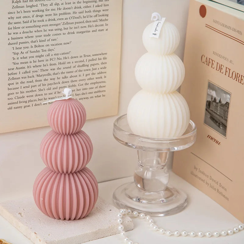 Creative Geometric Wave ball Scented Candle Home Festive Restaurant  Bar Decoration Atmosphere Fragrance  Candles  Ornaments