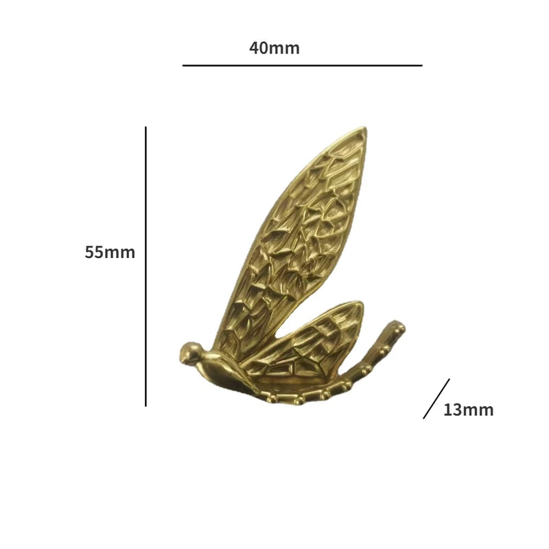 Nordic Gold Dragonfly Single Hole Brass Furniture Handle Luxurious Kitchen Drawer Handles Hardware Dresser Cabinet Pulls