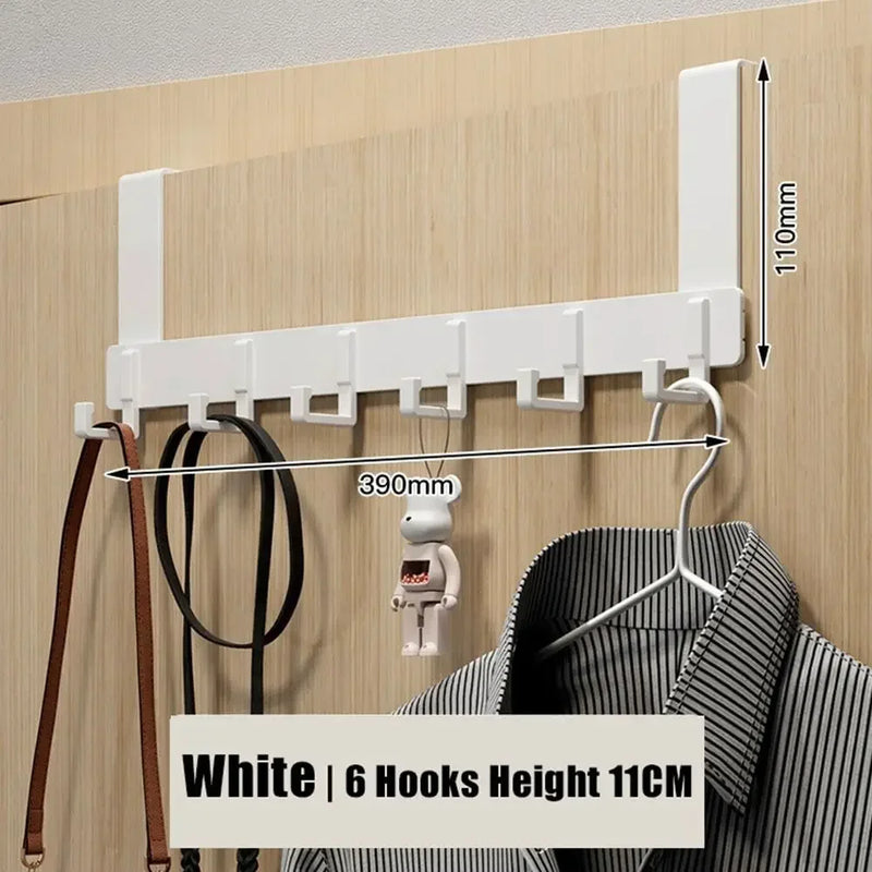 Door Hanger Storage 6 Hooks Over The Door Clothes Coat Hat Towel Hanger Home Organizer Rack Bathroom Kitchen Accessories Holder
