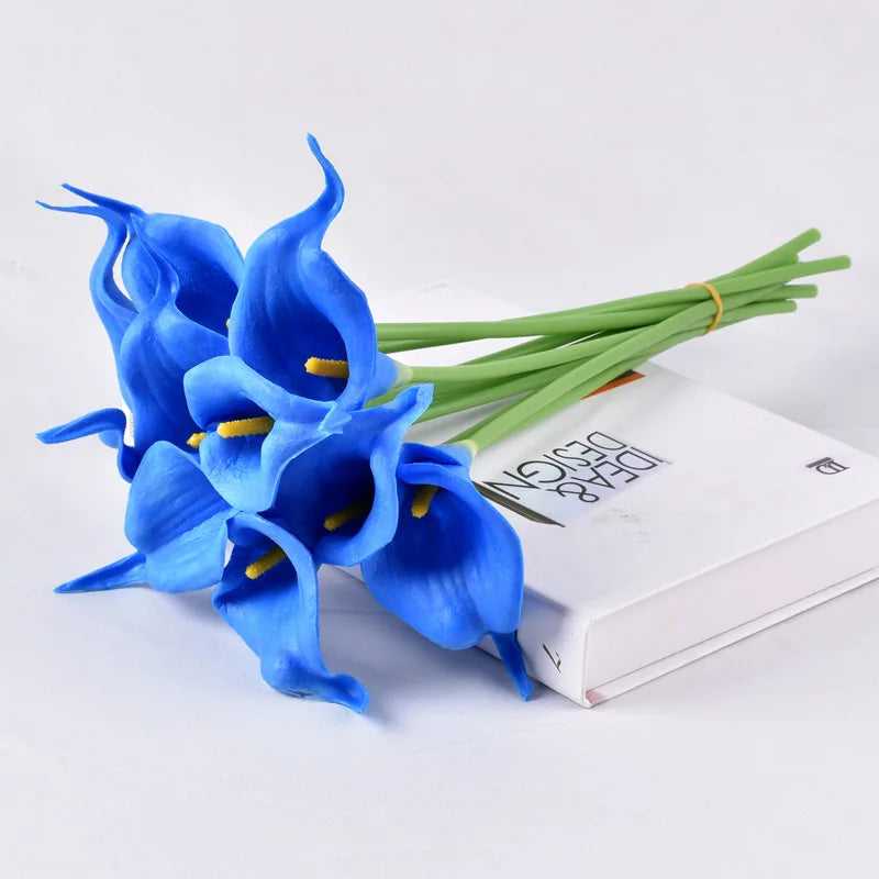 5Pcs Calla Artificial Flowers Calla Lily Fake Flower Bouquet For Wedding Bouquet Bridal Home Flower Decoration