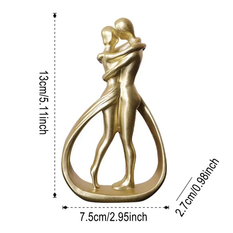 Contemporary Embrace Sculpture: Stylish Abstract Art Piece for Elegant Living Room & Home Decor