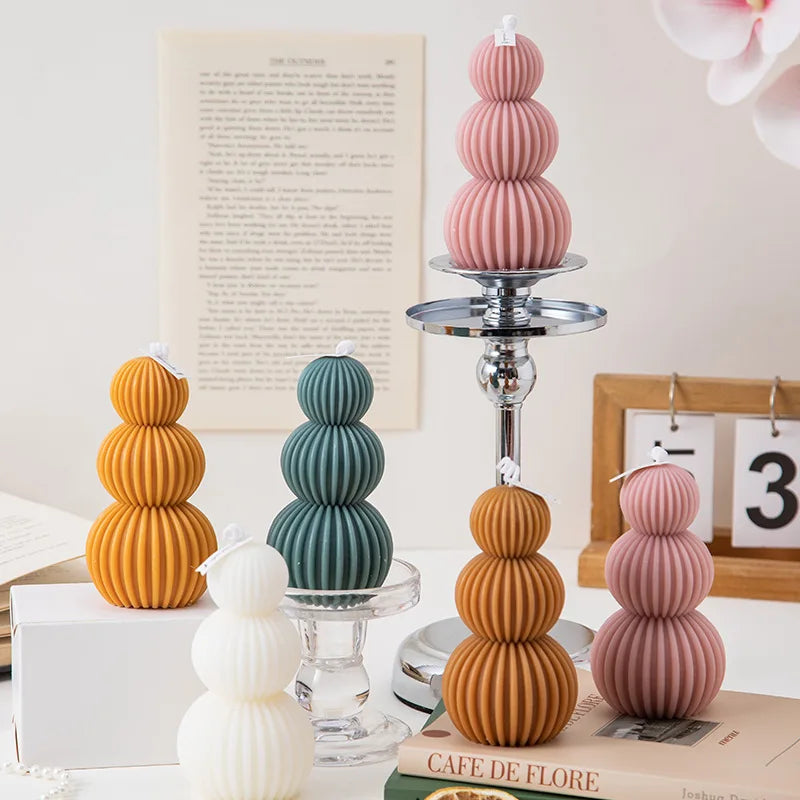 Creative Geometric Wave ball Scented Candle Home Festive Restaurant  Bar Decoration Atmosphere Fragrance  Candles  Ornaments