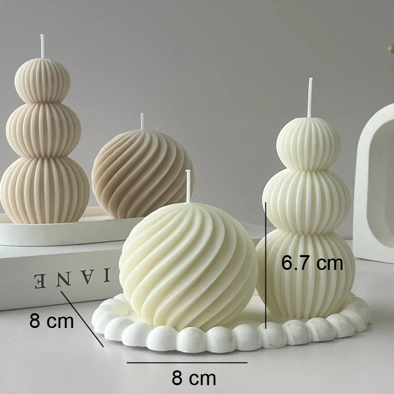 Creative Geometric Wave ball Scented Candle Home Festive Restaurant  Bar Decoration Atmosphere Fragrance  Candles  Ornaments
