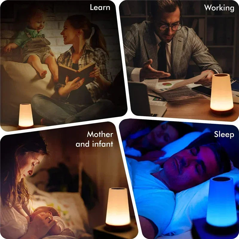 13 Color Changing Night Light Remote Control Touch Dimmable Lamp Portable Table Bedside Lamps USB Rechargeable Night Lamp
