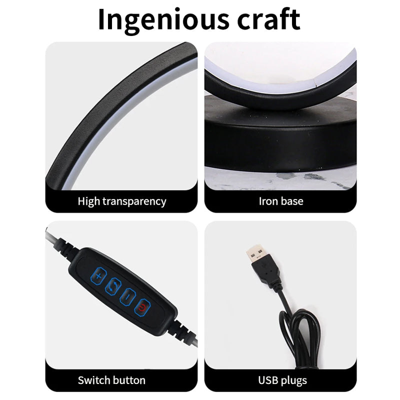 LED Night Table Lamp Modern Spiral Dimmable Bedside Bedroom Lamps Nightstand Desk Lamp Night Light for Living Room Home Office