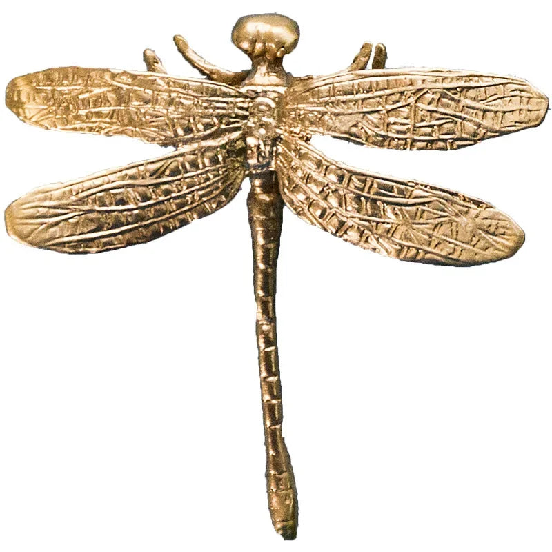 Nordic Gold Dragonfly Single Hole Brass Furniture Handle Luxurious Kitchen Drawer Handles Hardware Dresser Cabinet Pulls