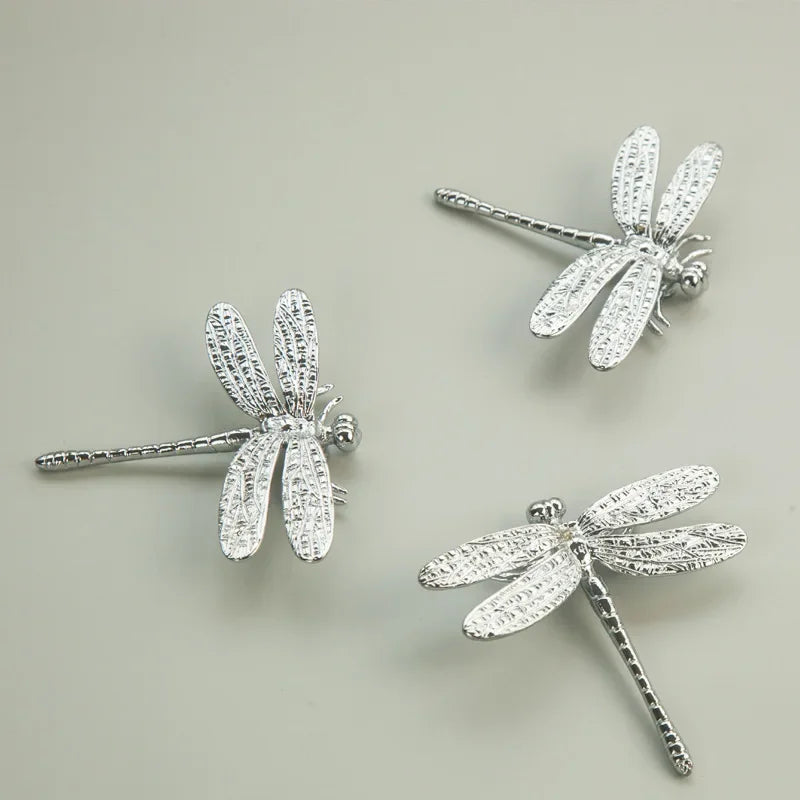 Nordic Gold Dragonfly Single Hole Brass Furniture Handle Luxurious Kitchen Drawer Handles Hardware Dresser Cabinet Pulls