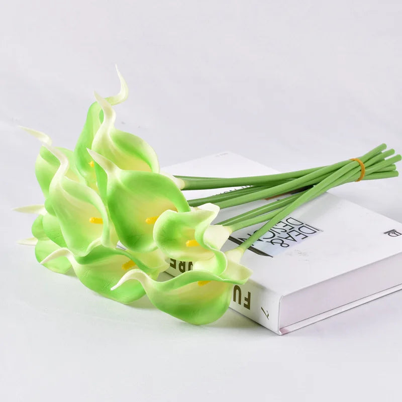 5Pcs Calla Artificial Flowers Calla Lily Fake Flower Bouquet For Wedding Bouquet Bridal Home Flower Decoration