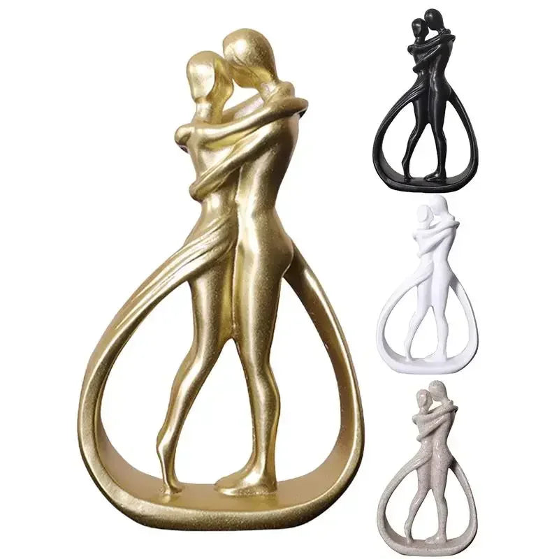 Contemporary Embrace Sculpture: Stylish Abstract Art Piece for Elegant Living Room & Home Decor