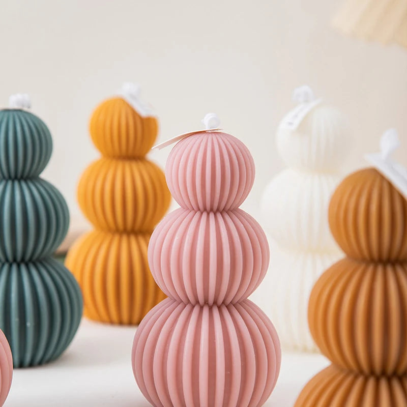 Creative Geometric Wave ball Scented Candle Home Festive Restaurant  Bar Decoration Atmosphere Fragrance  Candles  Ornaments