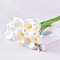 5Pcs Calla Artificial Flowers Calla Lily Fake Flower Bouquet For Wedding Bouquet Bridal Home Flower Decoration