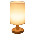 USB Bedside Lamp Night Lights Table Lamp For Bedroom Wooden Desk Lamp Bedside Night Light with Cylinder Lamp Shade Home Decor
