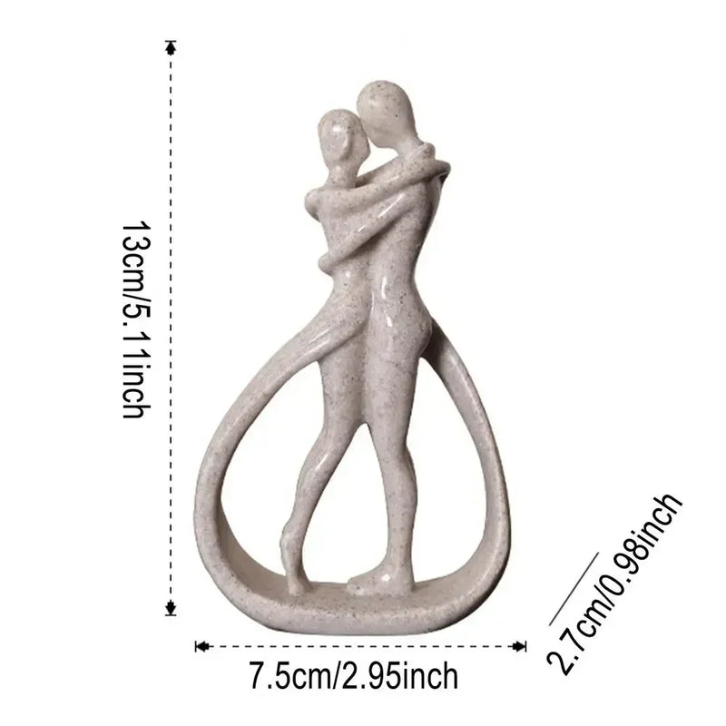Contemporary Embrace Sculpture: Stylish Abstract Art Piece for Elegant Living Room & Home Decor