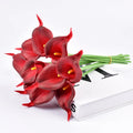 5Pcs Calla Artificial Flowers Calla Lily Fake Flower Bouquet For Wedding Bouquet Bridal Home Flower Decoration