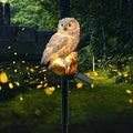 1 Pc Solar Sculpture Resin Owl Ground Plug Light Led Garden Lawn Courtyard Waterproof Animal Landscape Decoration Light
