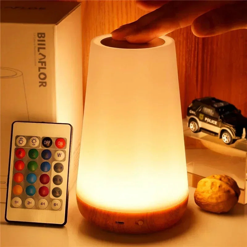 13 Color Changing Night Light Remote Control Touch Dimmable Lamp Portable Table Bedside Lamps USB Rechargeable Night Lamp