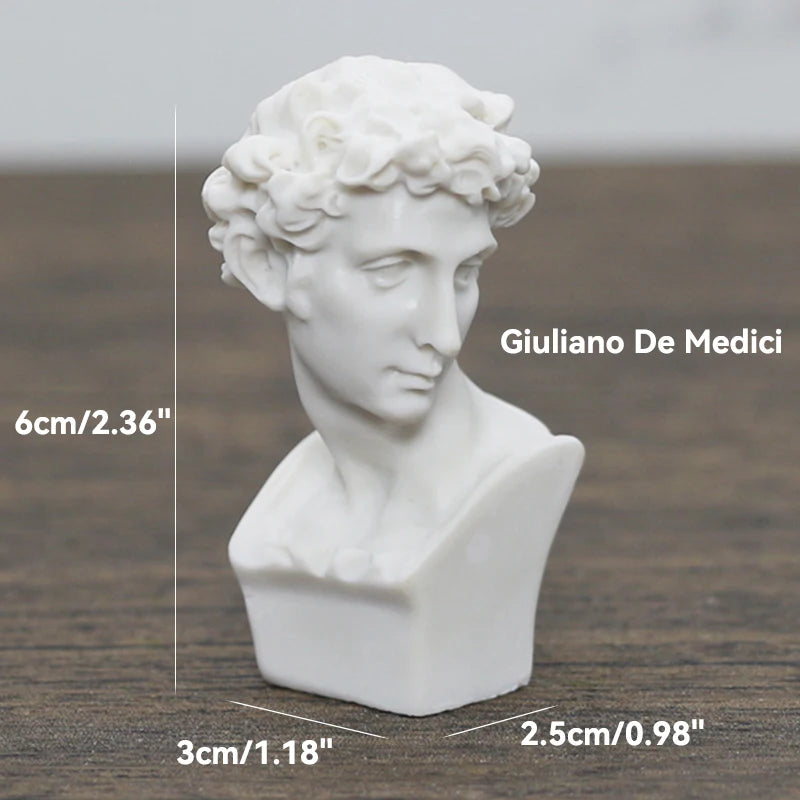 Greek Mythology God Goddess Hero David Venus Mozart Bust Figurine Sculpture Statue Plaster Sketch Practice Model Room Decoration