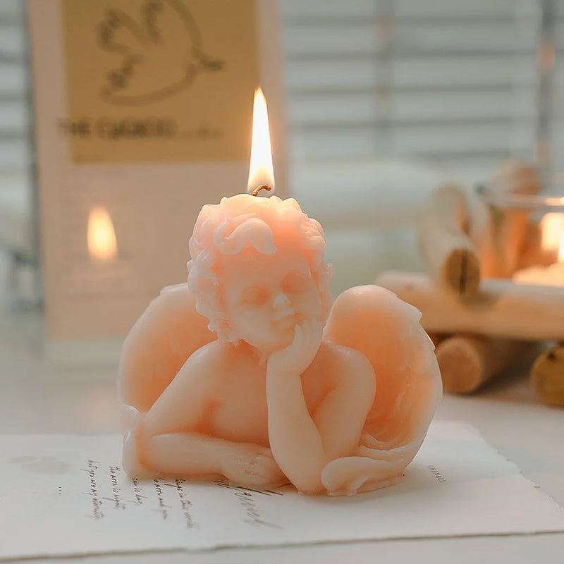 Scented Candle Room Decor Angel Shape Ins Nordic Style Relieve Fatigue and Increase Atmosphere for Festive Wedding Birthdays