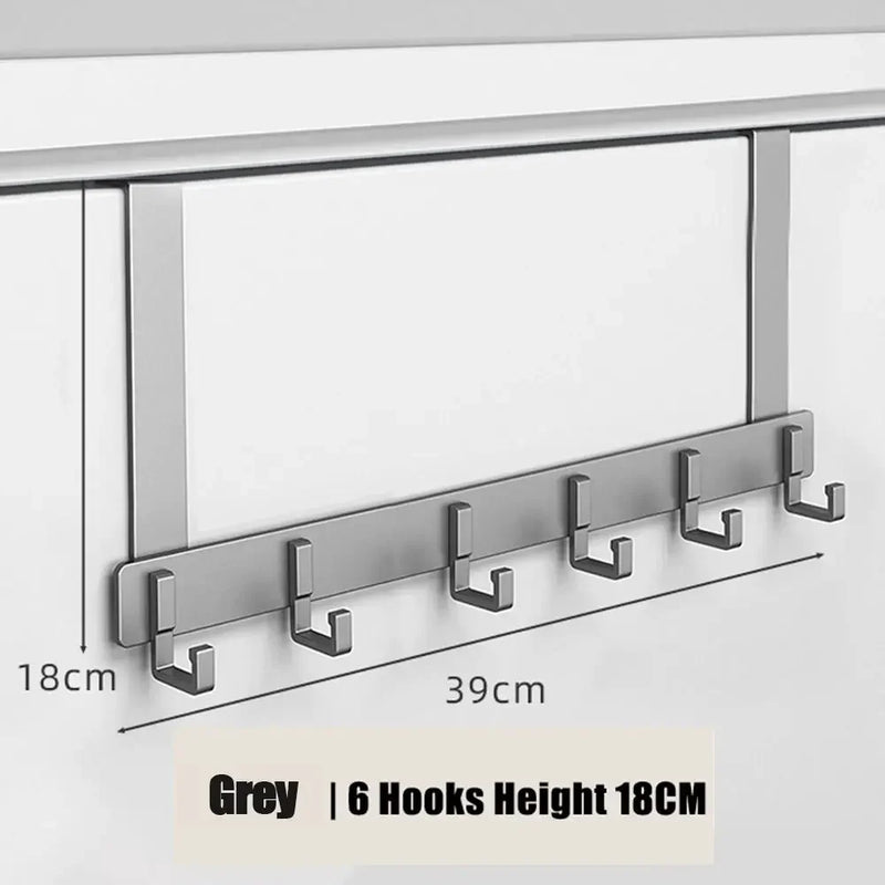 Door Hanger Storage 6 Hooks Over The Door Clothes Coat Hat Towel Hanger Home Organizer Rack Bathroom Kitchen Accessories Holder