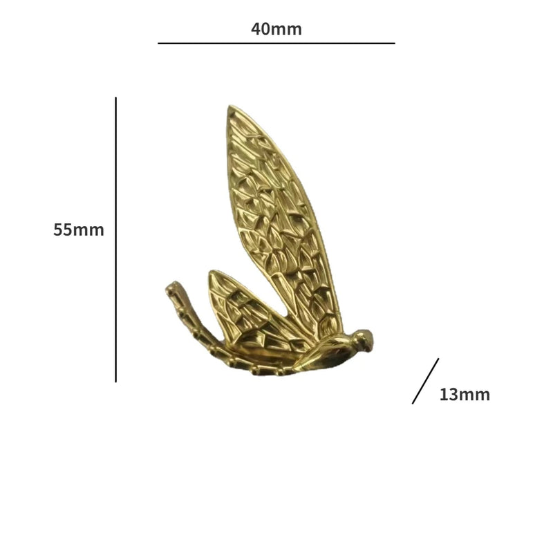 Nordic Gold Dragonfly Single Hole Brass Furniture Handle Luxurious Kitchen Drawer Handles Hardware Dresser Cabinet Pulls