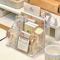 Transparent acrylic 3-5 grid makeup box,makeup brush bucket,makeup organizer,student desk pen holder jewelry storage box