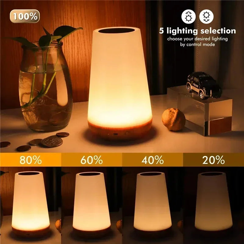 13 Color Changing Night Light Remote Control Touch Dimmable Lamp Portable Table Bedside Lamps USB Rechargeable Night Lamp