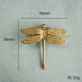 Nordic Gold Dragonfly Single Hole Brass Furniture Handle Luxurious Kitchen Drawer Handles Hardware Dresser Cabinet Pulls