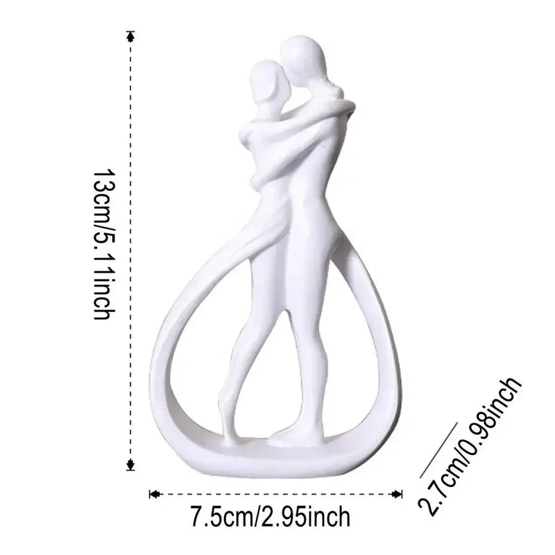 Contemporary Embrace Sculpture: Stylish Abstract Art Piece for Elegant Living Room & Home Decor