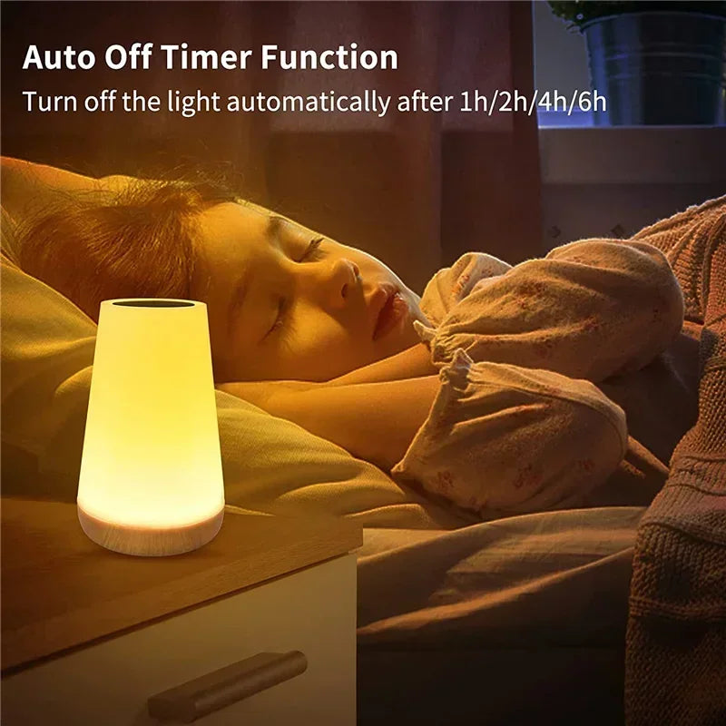 13 Color Changing Night Light Remote Control Touch Dimmable Lamp Portable Table Bedside Lamps USB Rechargeable Night Lamp